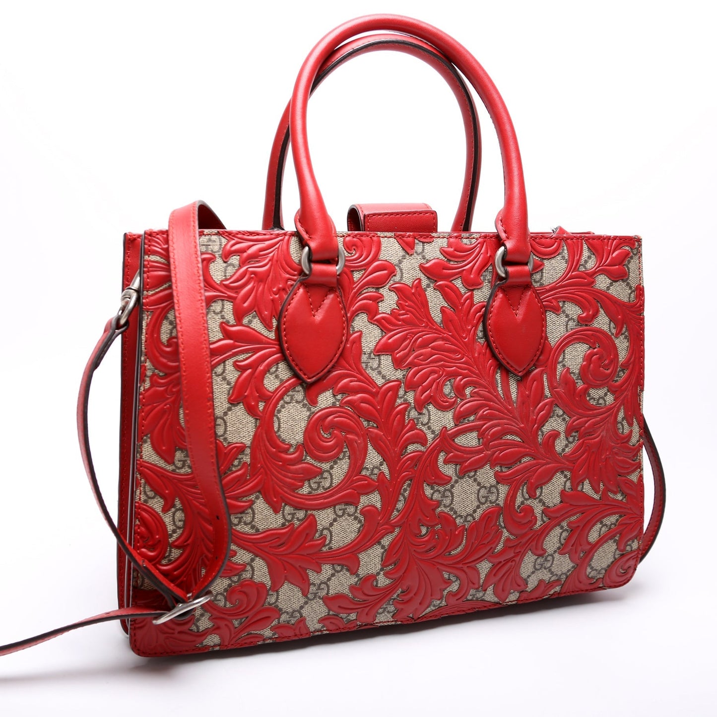 Gucci 409531 GG Supreme Arabesque Top Handle Tote Bag