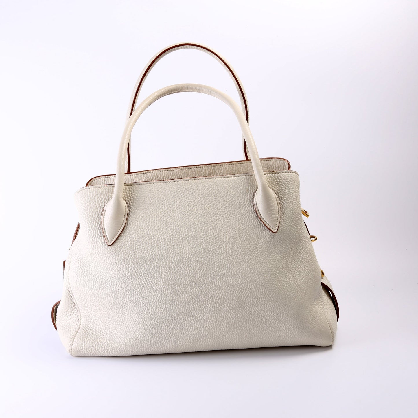 Prada 1BA127 Vitello Daino Center Zip 2-Way Bag