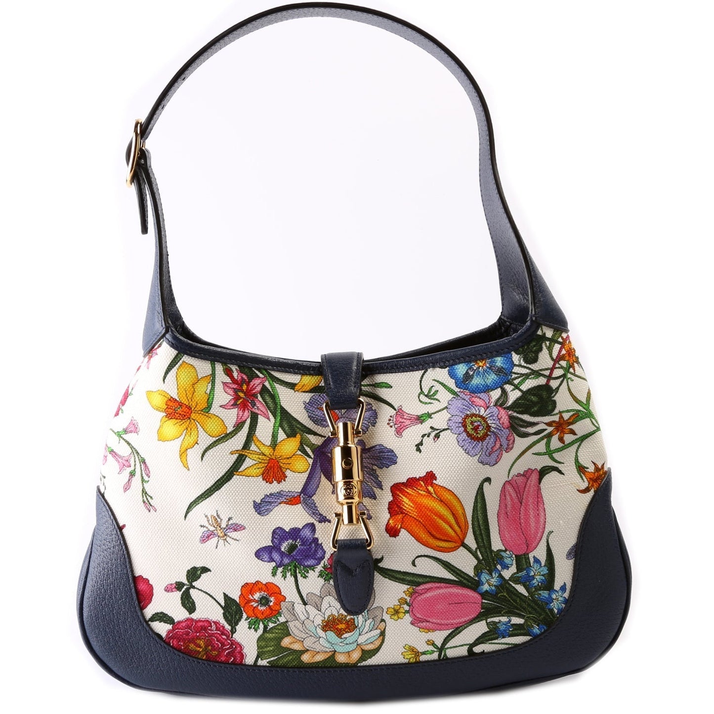 Gucci 550152 Jackie Medium Flora Canvas Hobo Bag