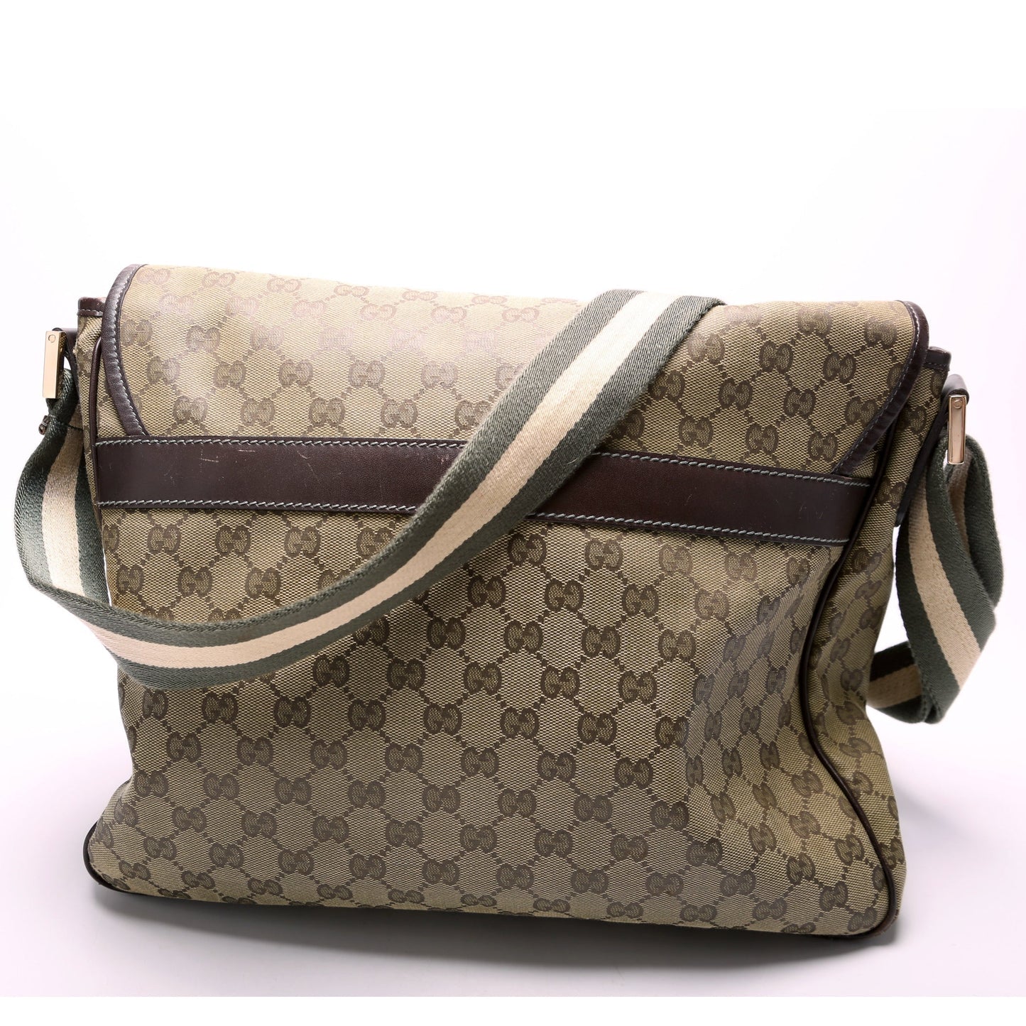 Gucci 233052 GG Coated Canvas Medium Messenger Flap Bag