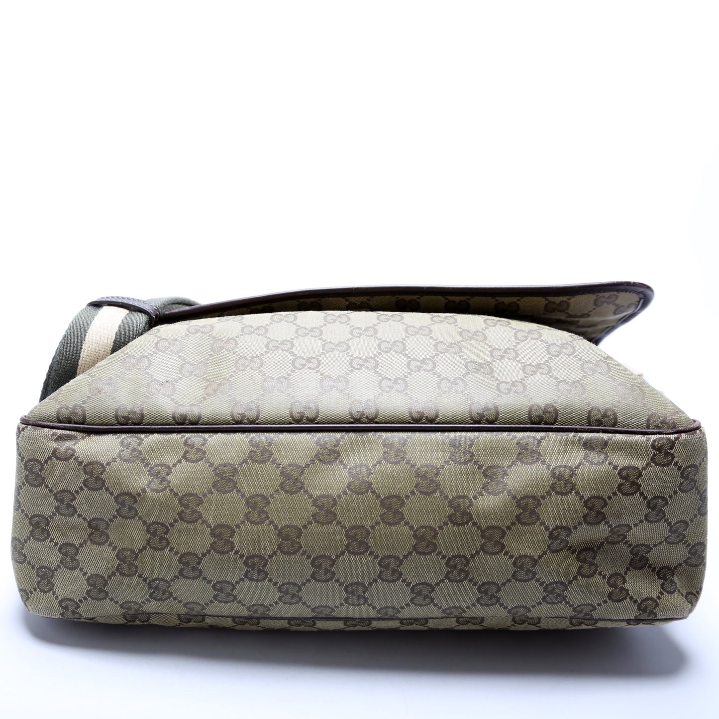 Gucci 233052 GG Coated Canvas Medium Messenger Flap Bag