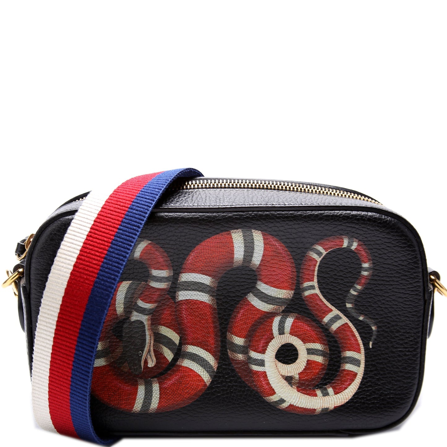 Gucci 461461 Leather Snake Messenger Bag