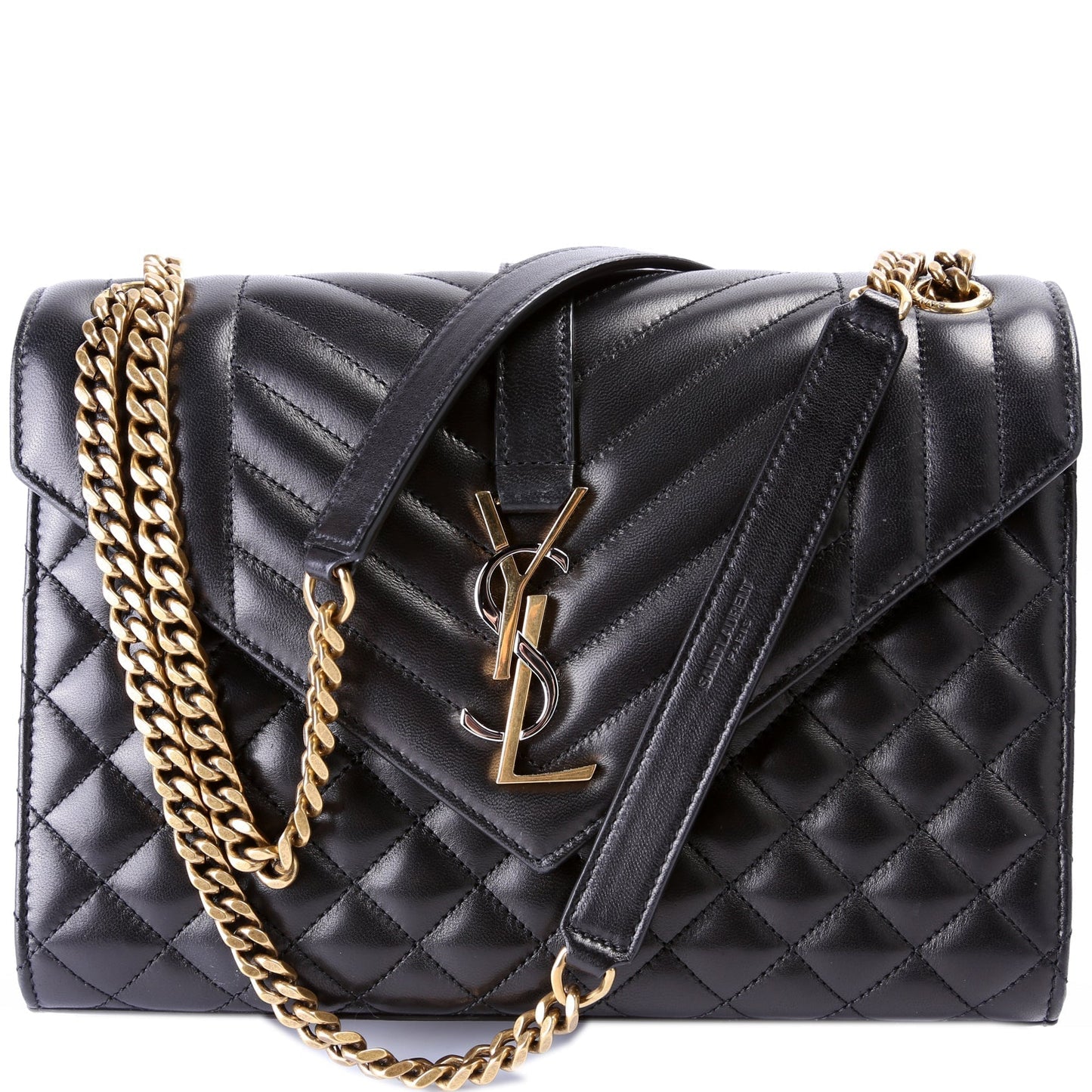 Saint Laurent Envelope Medium Lambskin Nappa Triquilt 600185 Bag