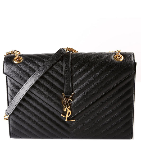 Saint Laurent 396910 Envelope Chevron Large Bag