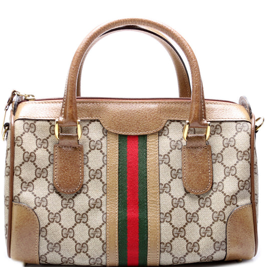 Gucci GG Supreme Web Boston Bag