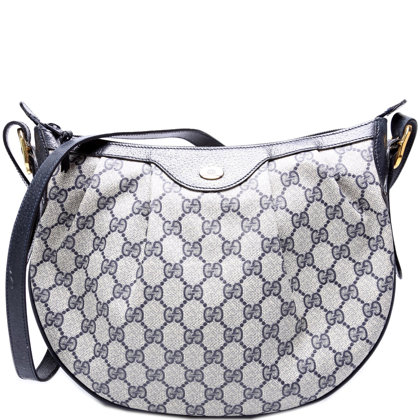 Gucci 41.02.058 GG Supreme Pleated Shoulder Vintage Bag