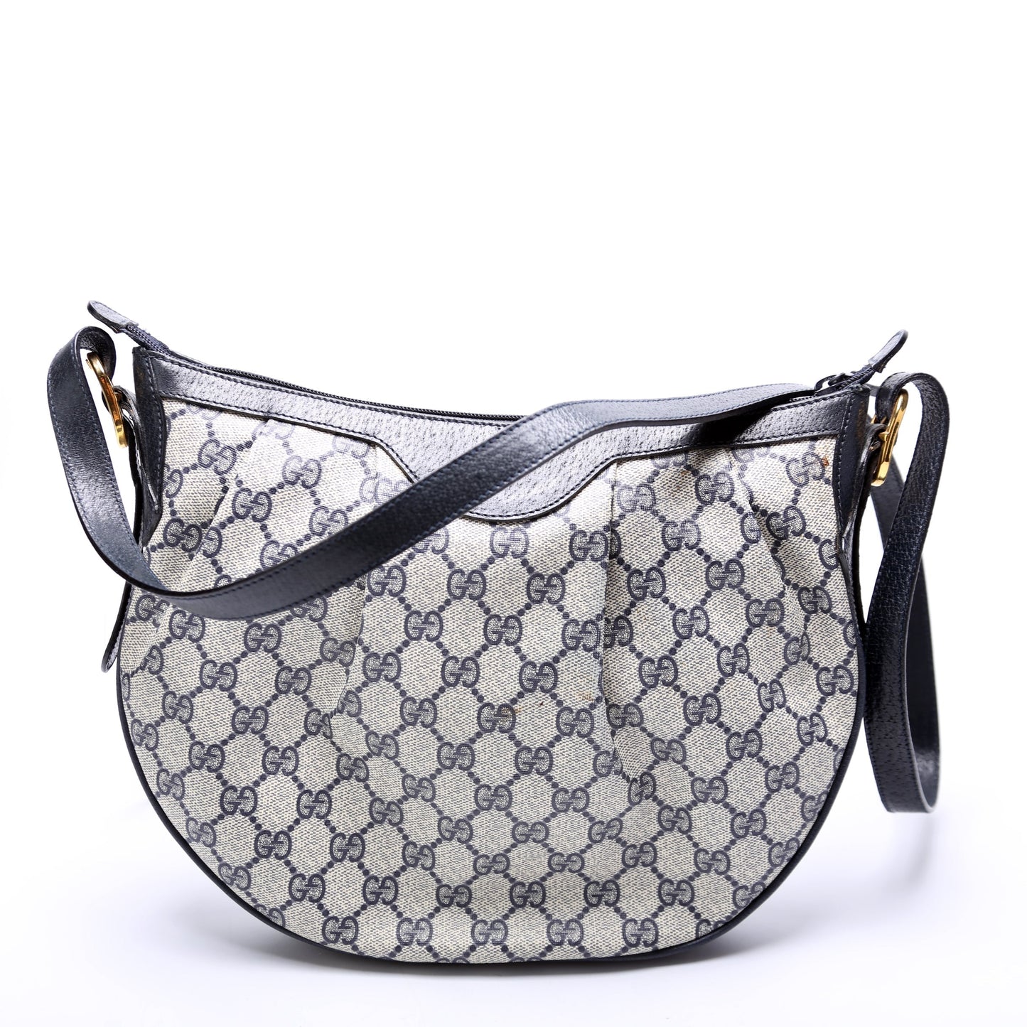 Gucci 41.02.058 GG Supreme Pleated Shoulder Vintage Bag