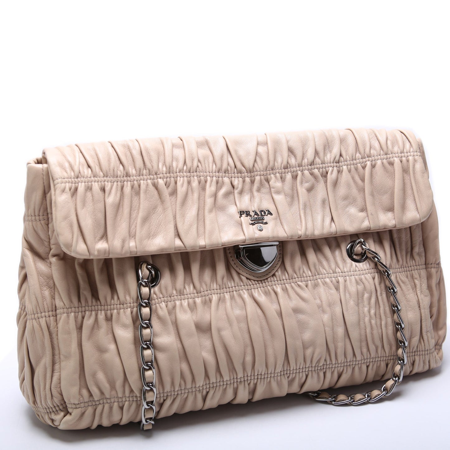 Prada Nappa Gaufre Chain Shoulder Flap Bag