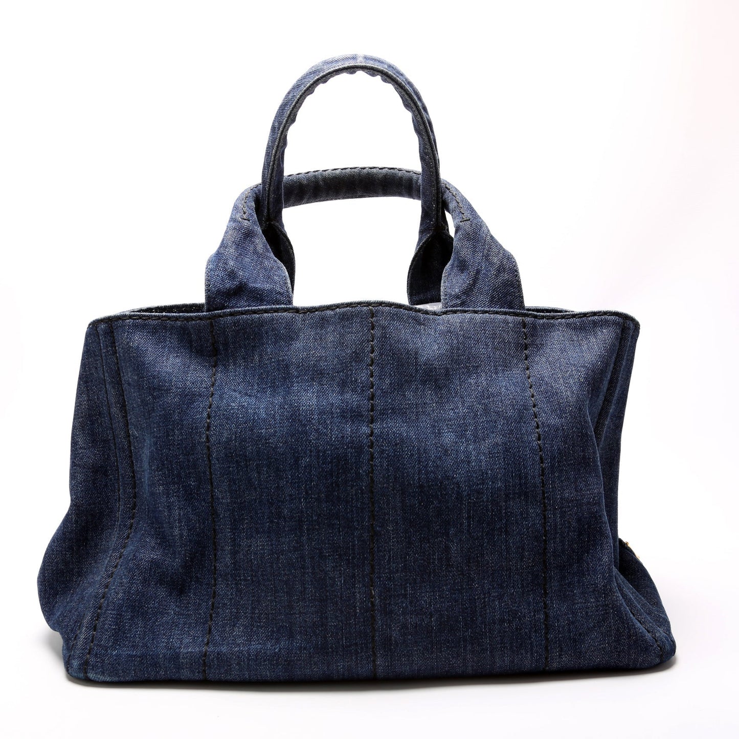 Prada Canapa Denim Canvas Large Tote Bag