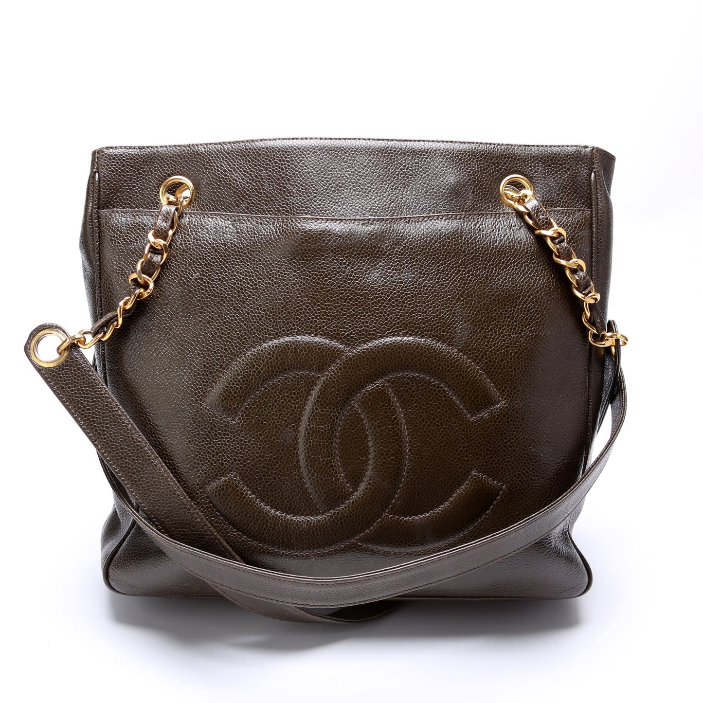 Chanel CC Double Pocket Shopping Tote Caviar Vintage Bag
