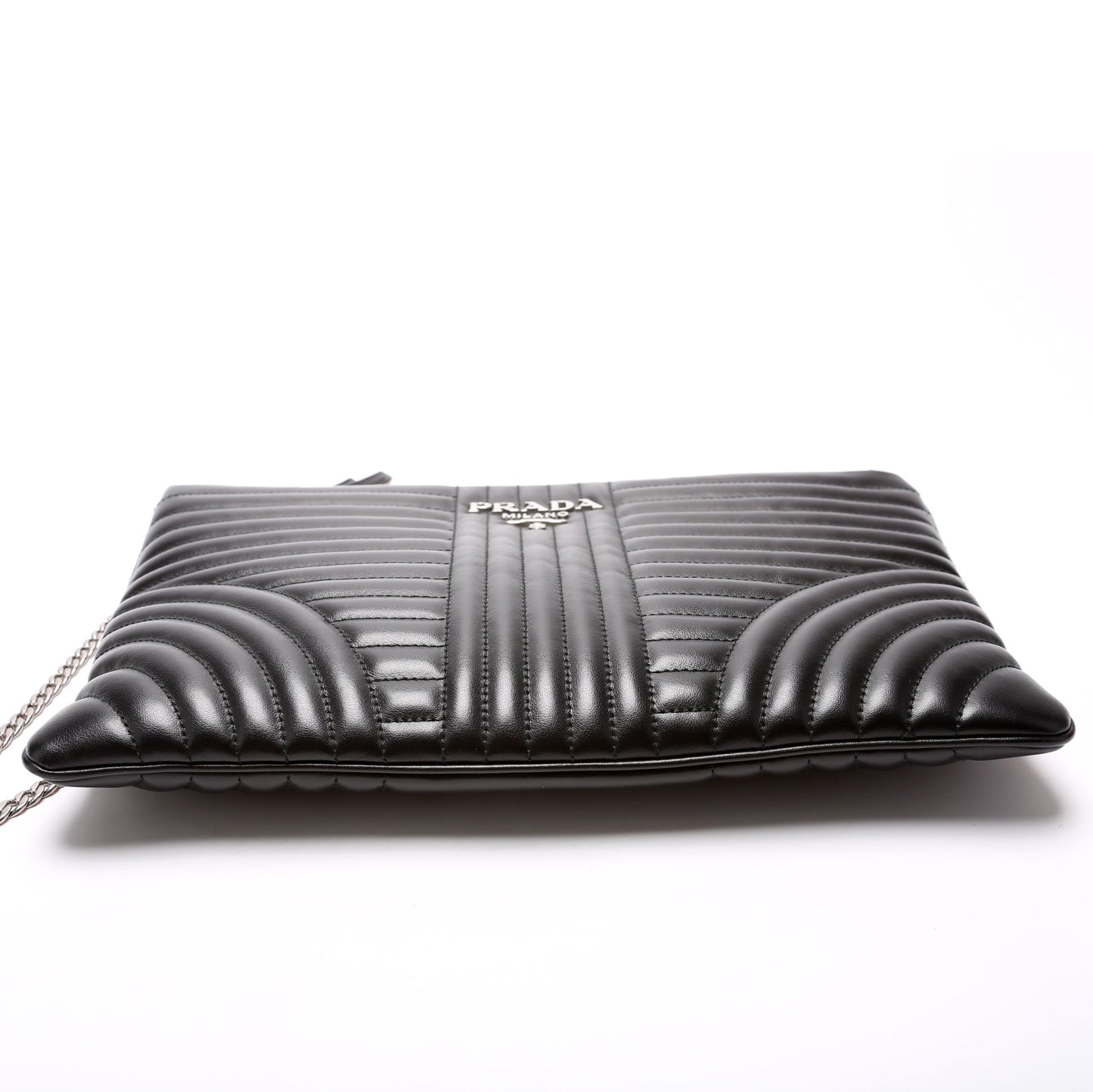 Prada Soft Calfskin Diagramme Clutch with Chain 1BF087 Bag