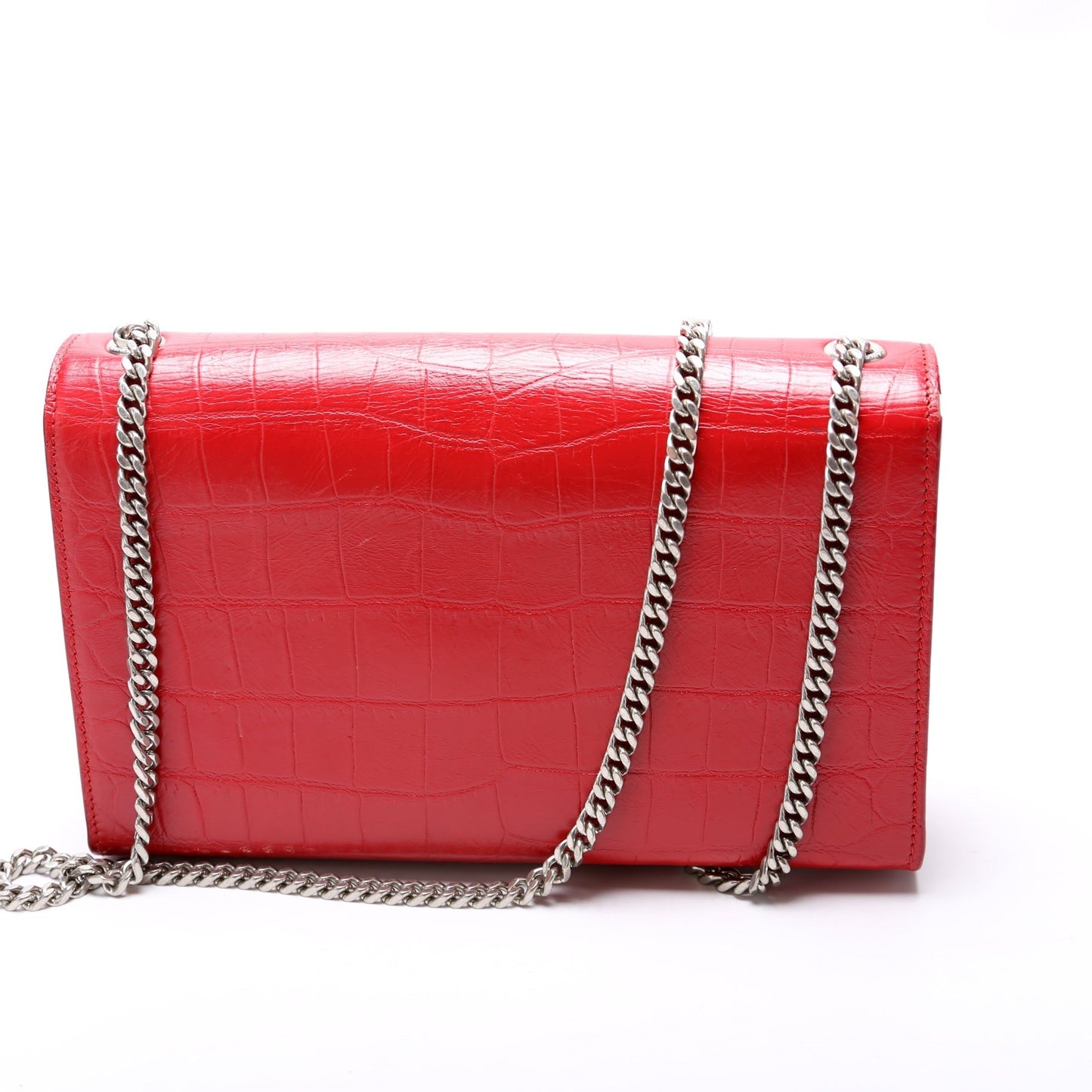 Saint Laurent Kate Tassel Satchel Medium Crocodile Embossed Bag