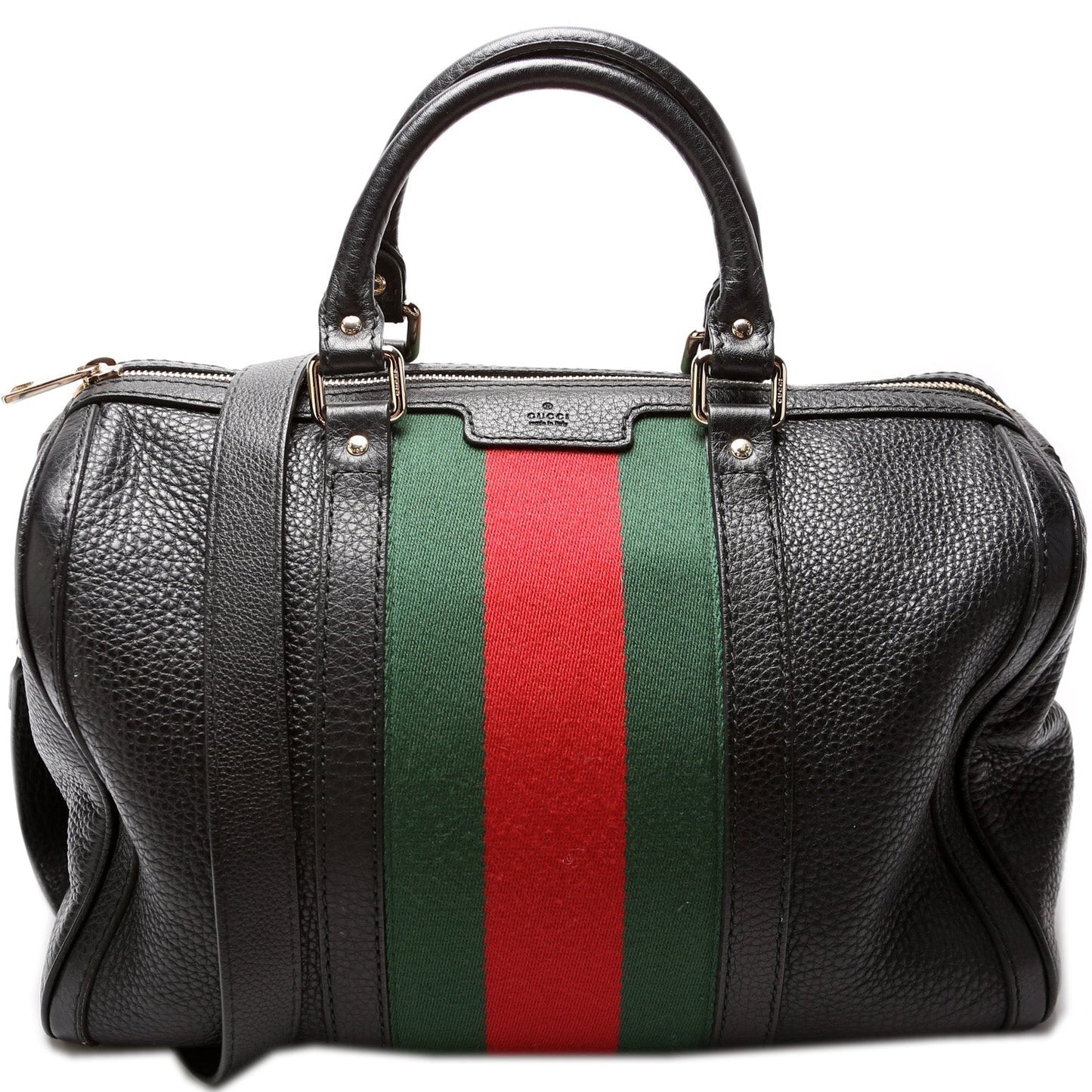 Gucci 247205 Boston Web Leather Bag
