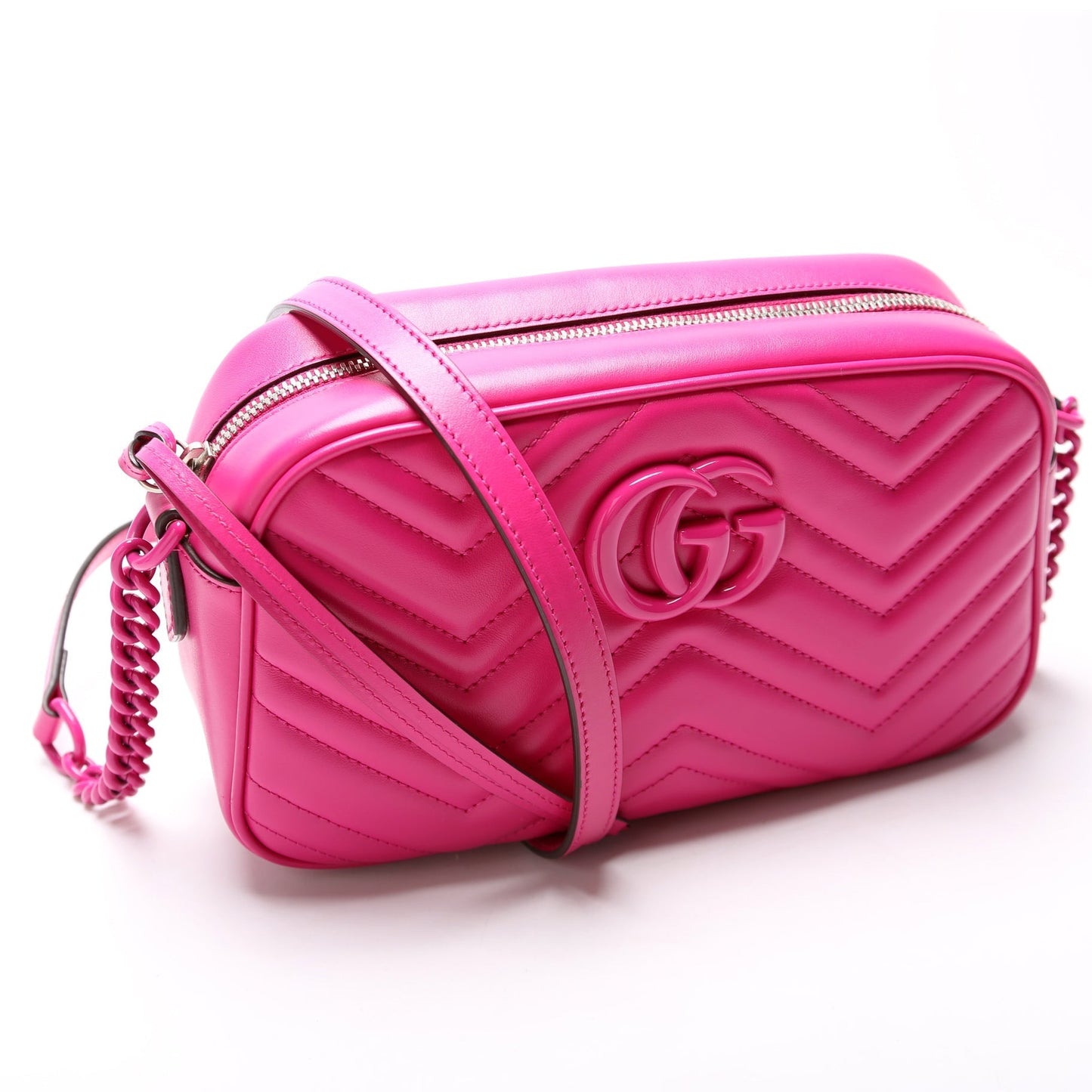 Gucci 447632 Marmont Monchrome Small Leather Camera Bag