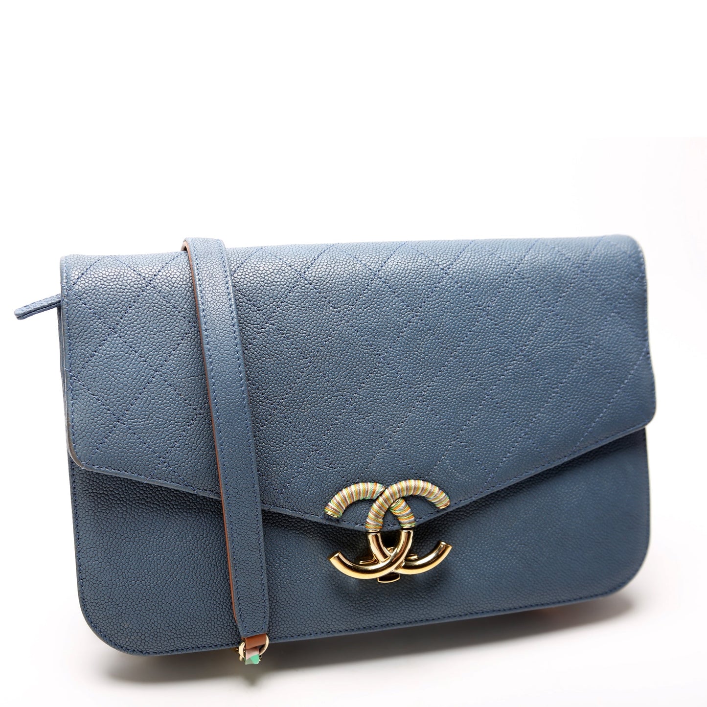 Chanel Thread Around Chain Flap Medium Caviar 23M Bag