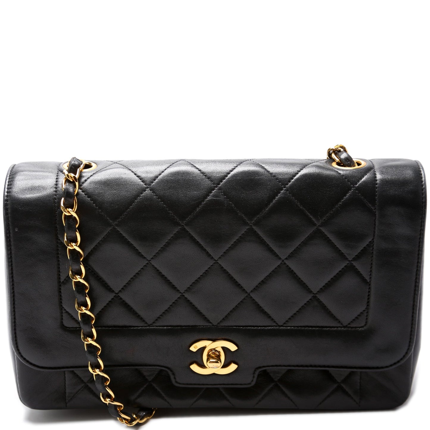 Chanel Vintage Geometric Diana Medium Flap Quilted Lambskin 2M Bag