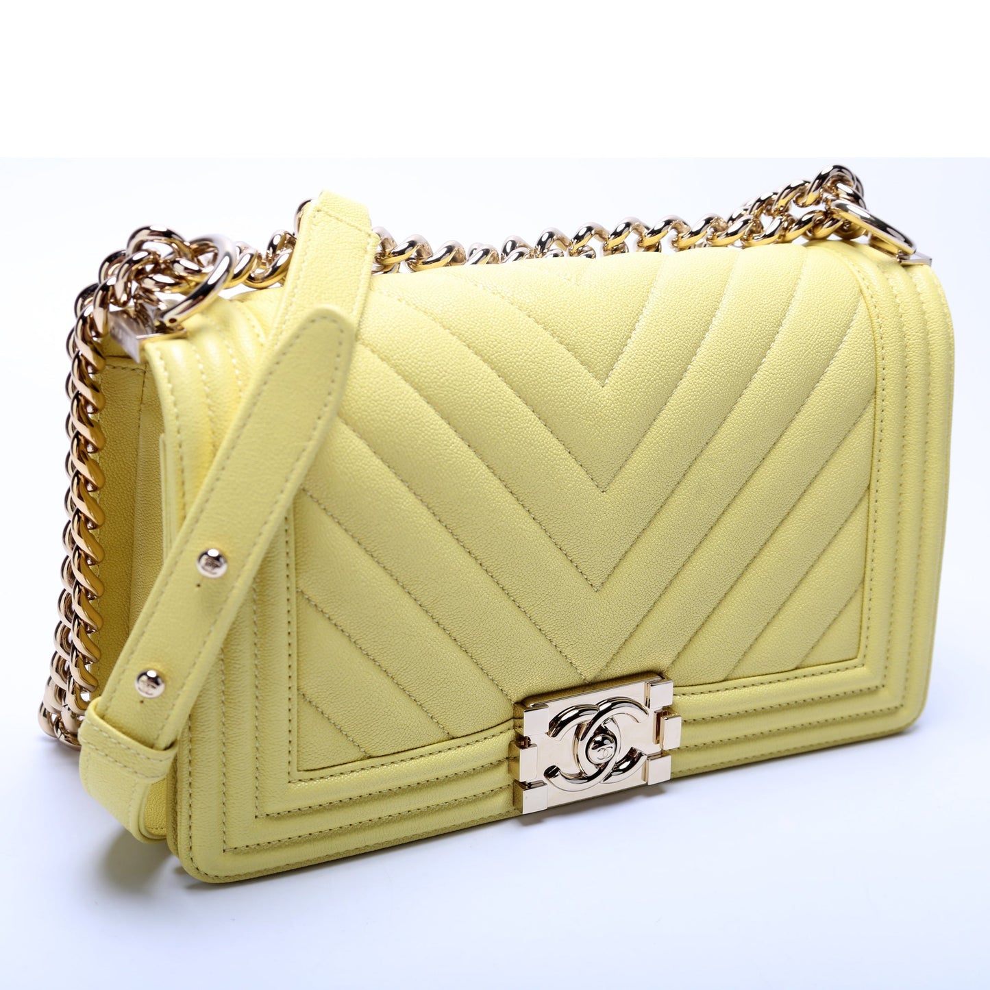 Chanel Boy Flap Medium Chevron Caviar 29M Bag