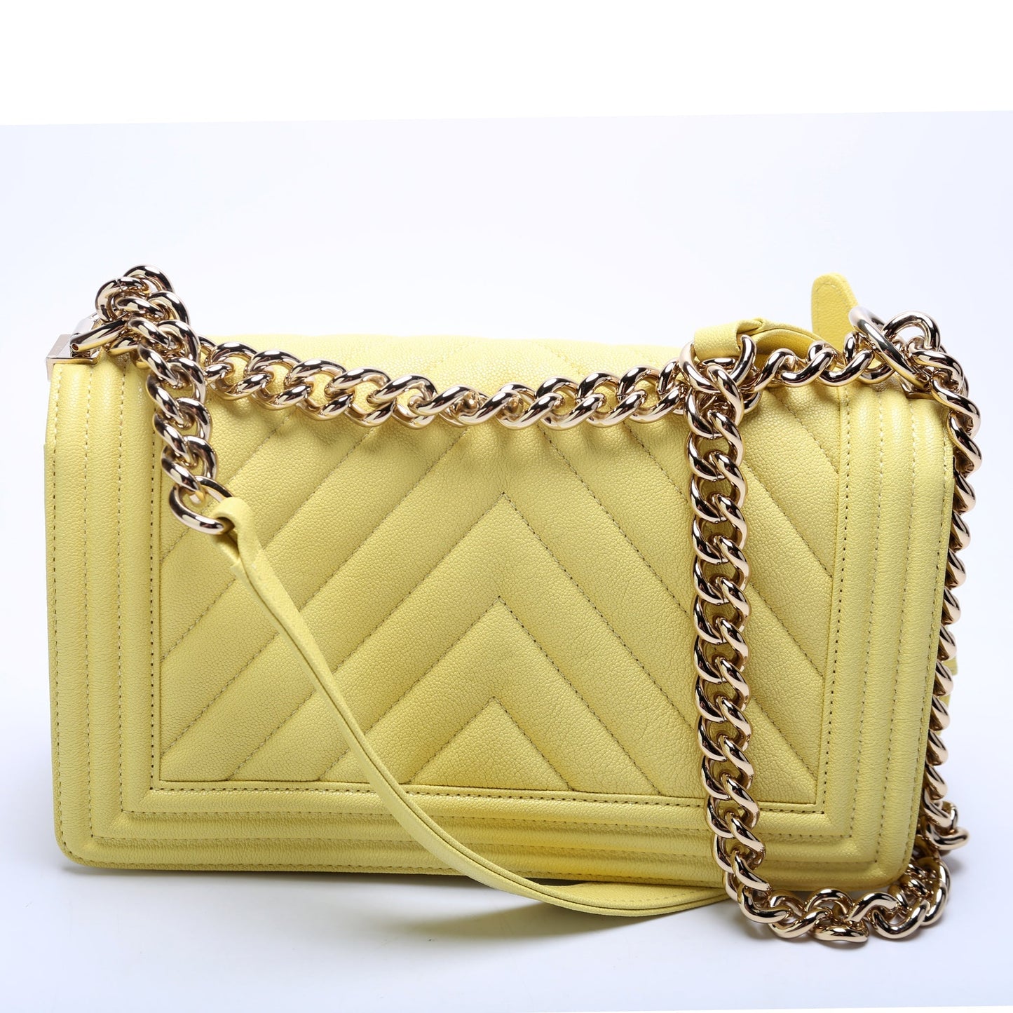 Chanel Boy Flap Medium Chevron Caviar 29M Bag