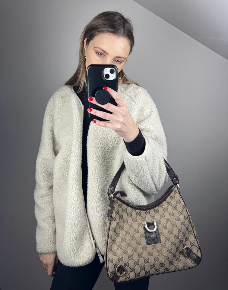 Gucci Leather Canvas Shoulder Bag Style 19