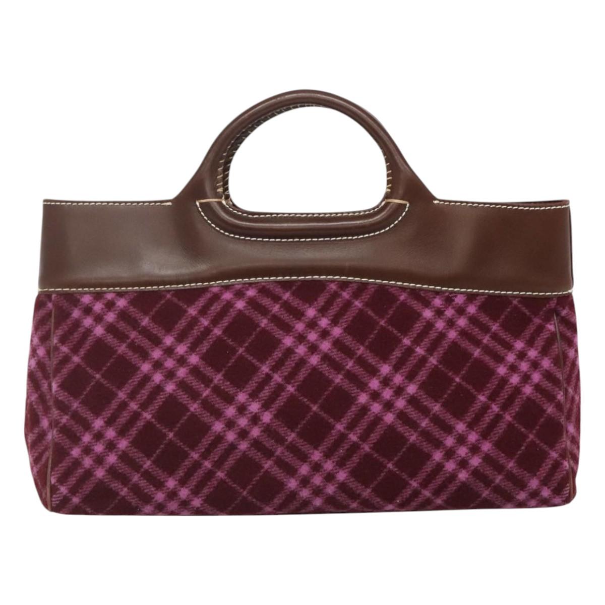 Burberry Nova Check Purple Wool Tote Bag ( )