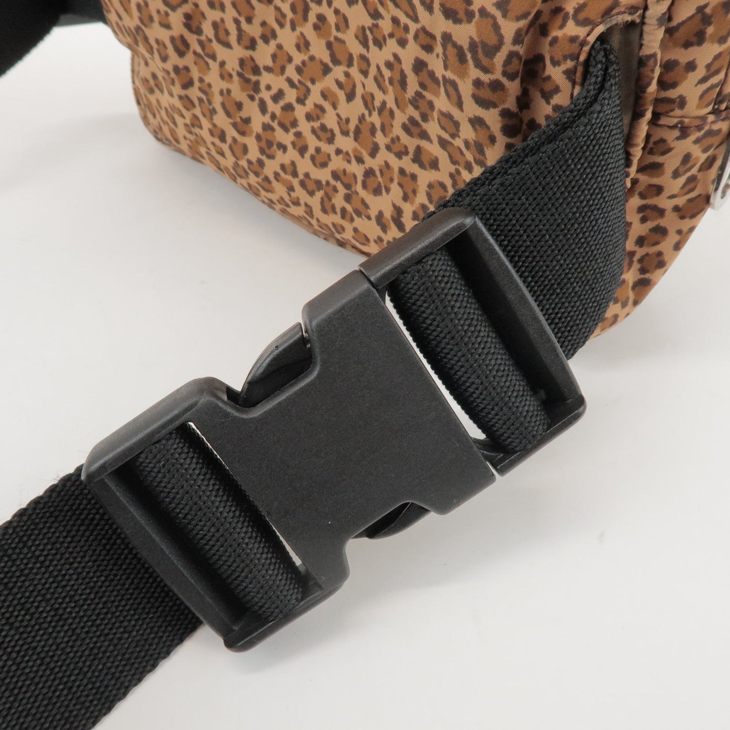 BOTTEGA VENETA Nylon Animal Print Waist Bag Brown Black 216371