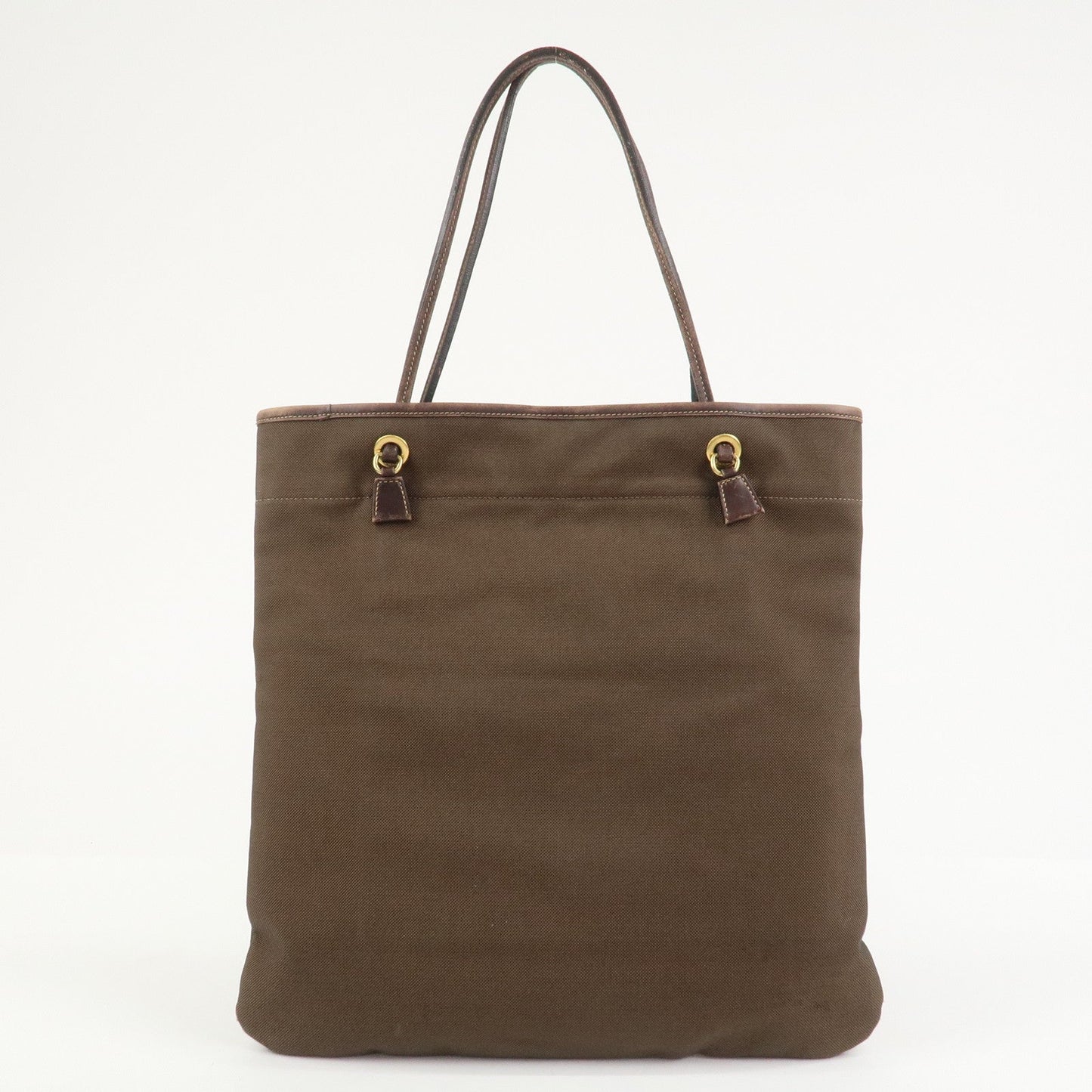 PRADA Jacauard Canvas Leather Tote Bag Shoulder Bag Brown BR3579