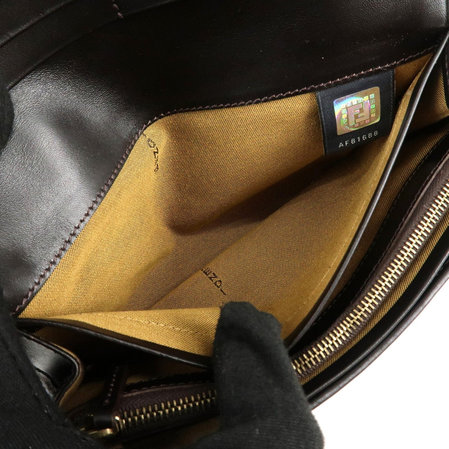 FENDI Zucca Canvas Leather Long Wallet Brown 8M0000