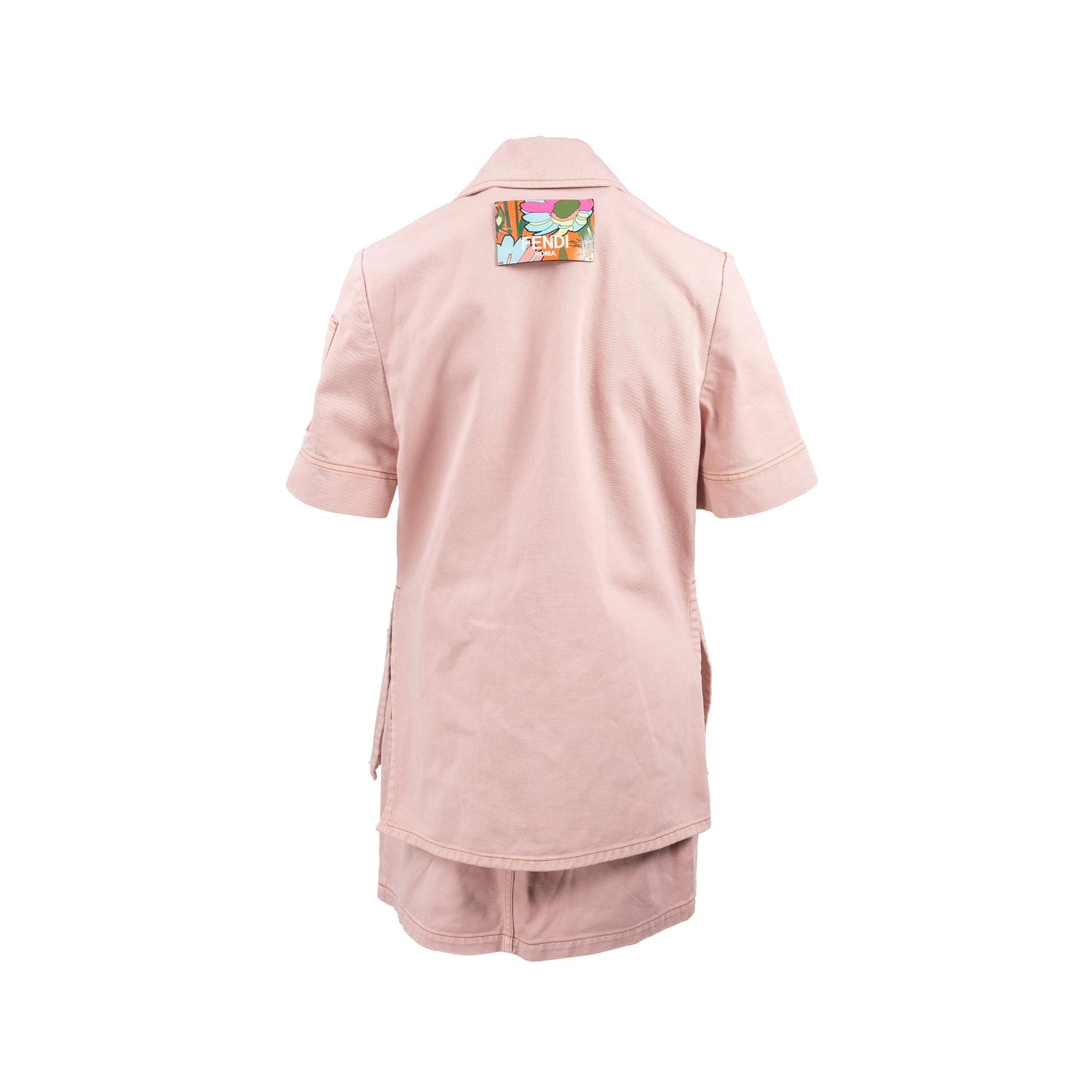 Fendi Size 38 Denim Jacket and Skirt Cotton/Calfskin Pink