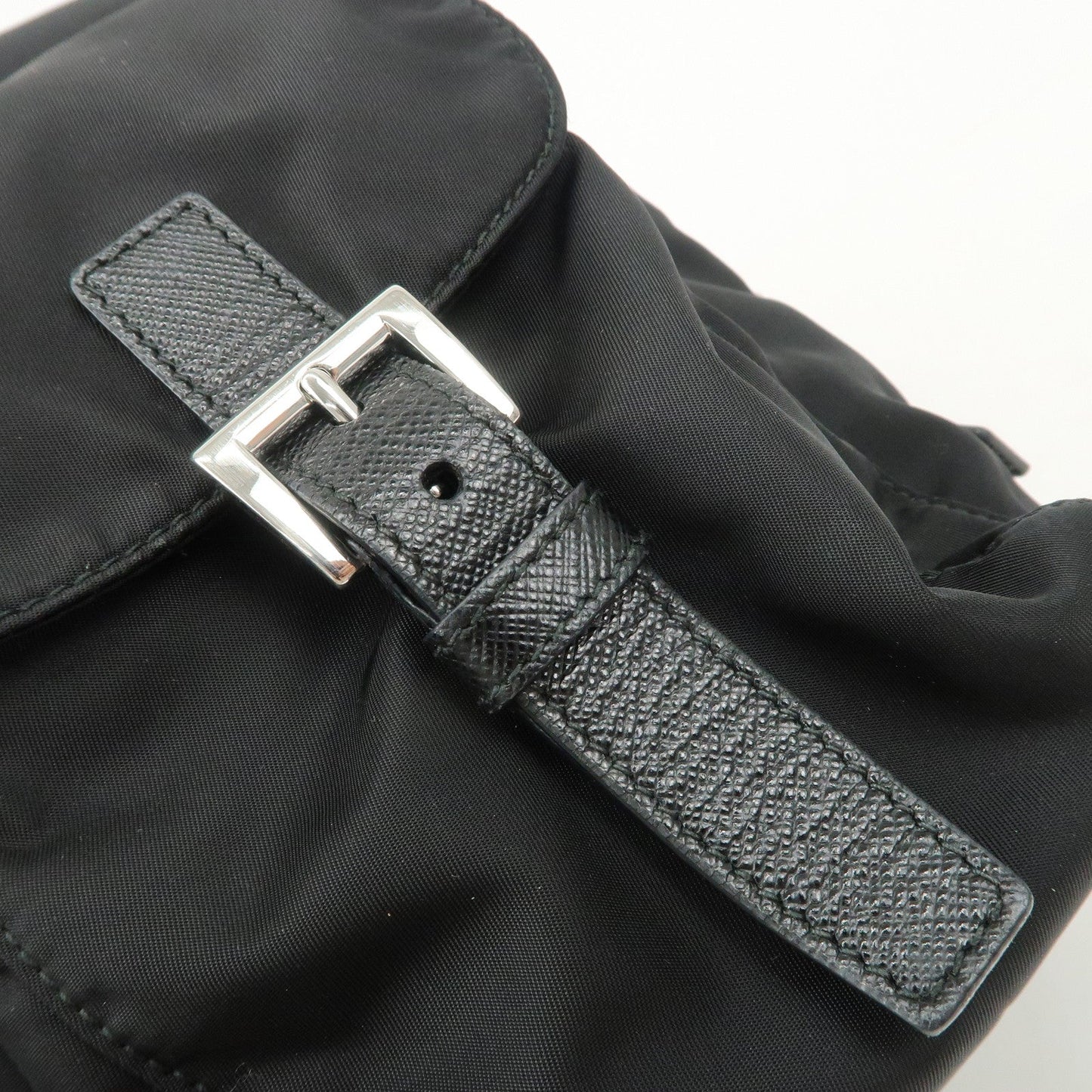 PRADA Re-Nylon Triangle Logo Nylon Leather Back Pack NERO 1BZ811