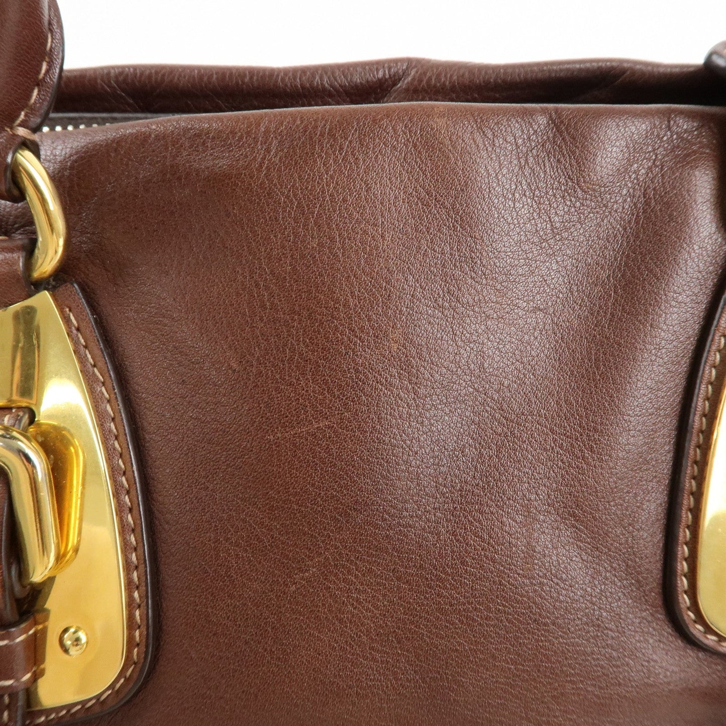 PRADA Leather 2Way Bag Shoulder Bag Hand Bag Brown BN1904
