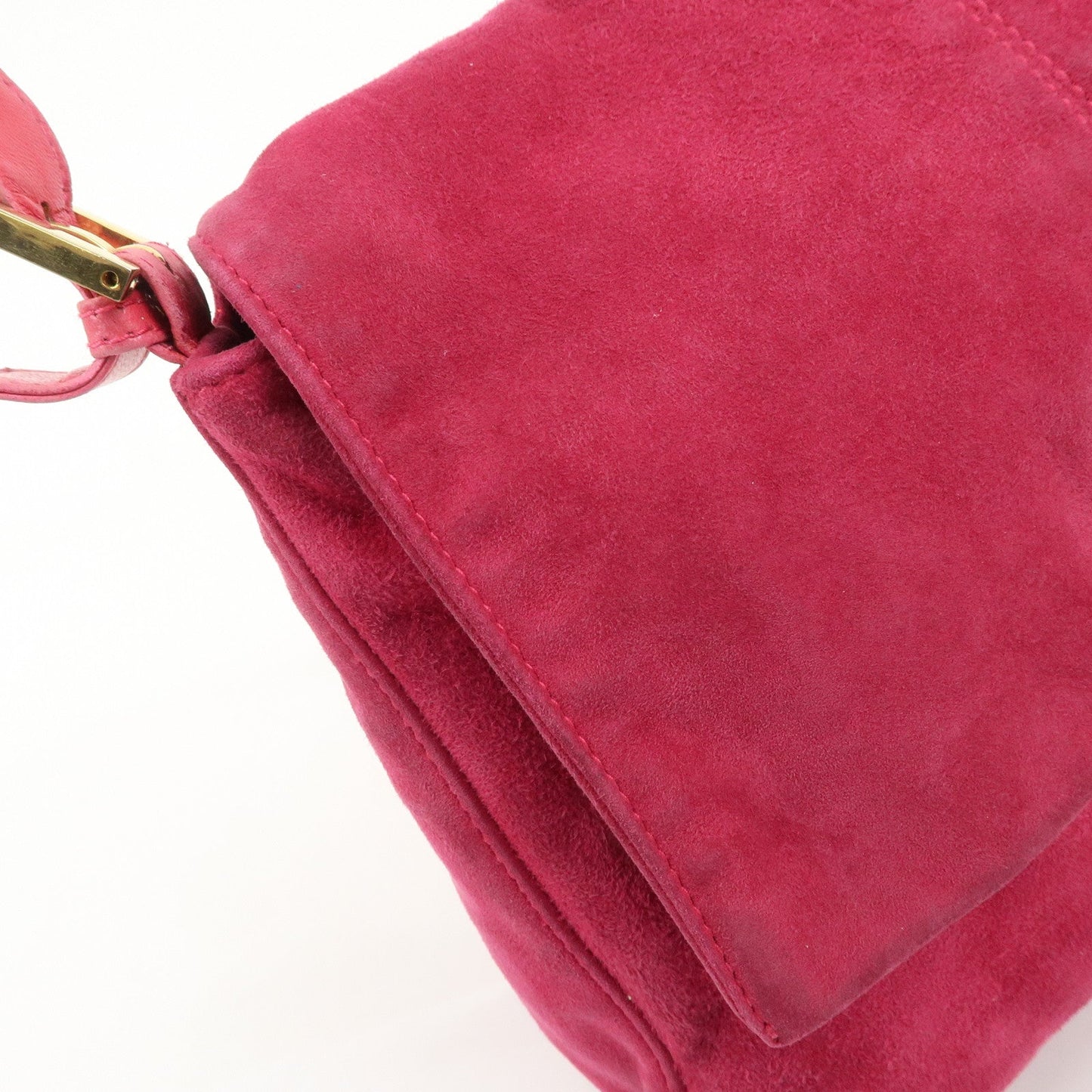 FENDI Mamma Baguette Suede Leather Shoulder Bag 26325