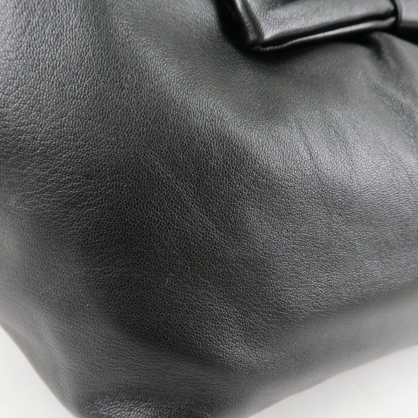 PRADA Nappa Leather Ribbon Tote Bag Hand Bag NERO Black BN1601