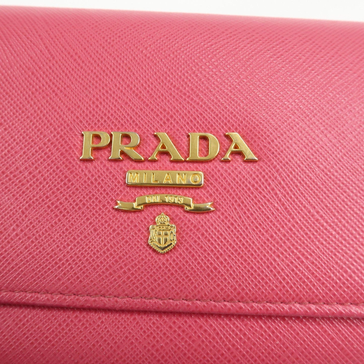 PRADA Saffiano Metal Chain Wallet Shoulder Bag Pink 1DH002