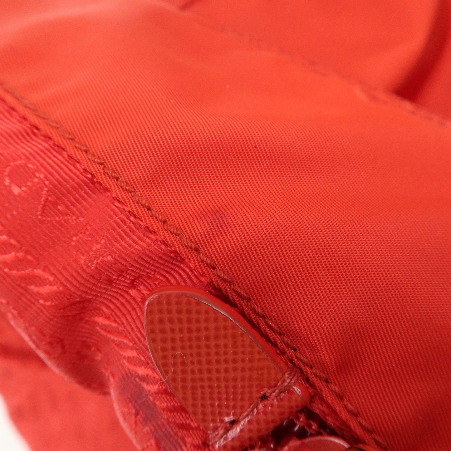 PRADA Nylon Leaather Panda Tote Bag Shoudler Bag Red BR4249