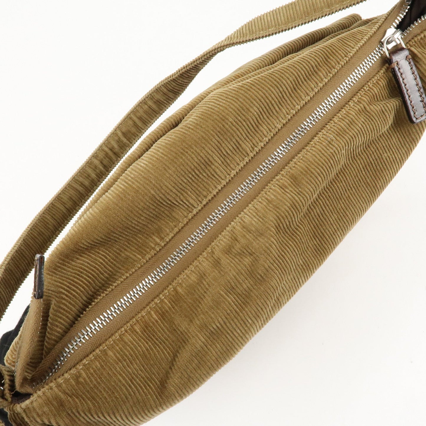 FENDI Corduroy Shoulder Bag Hand Bag Brown