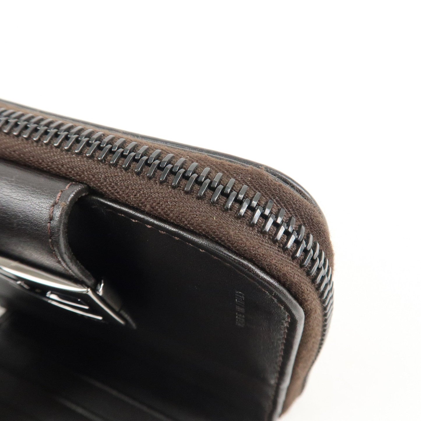FENDI Zucchino Canvas Leather Zippy Around Bi-fold Wallet
