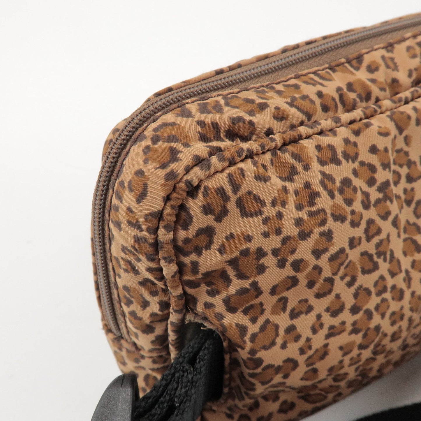 BOTTEGA VENETA Nylon Animal Print Waist Bag Brown Black 216371