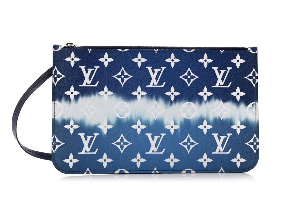 Louis Vuitton Blue Monogram Giant Zip Wristlet Pouch