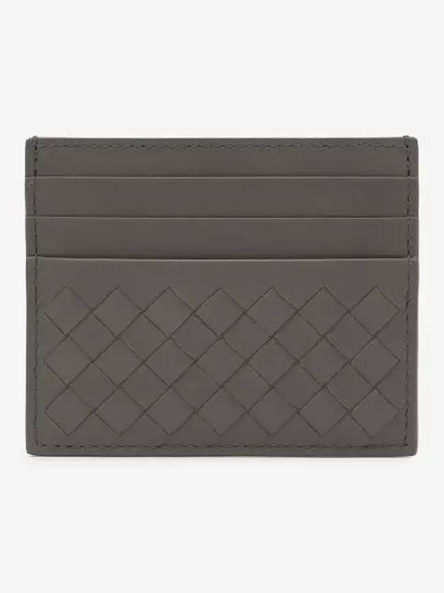 Luxury Bottega Veneta Intrecciato Card Wallet Grey