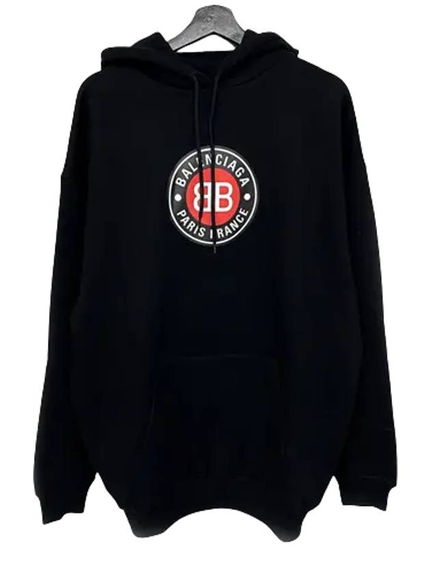 Luxury Balenciaga Trending 2026 BB Logo Round Print Hoodie Black
