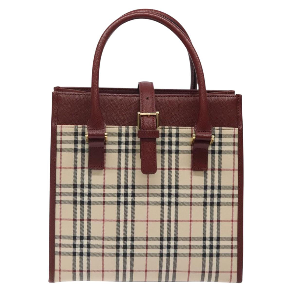 Burberry Nova Check Beige Canvas Handbag ( )