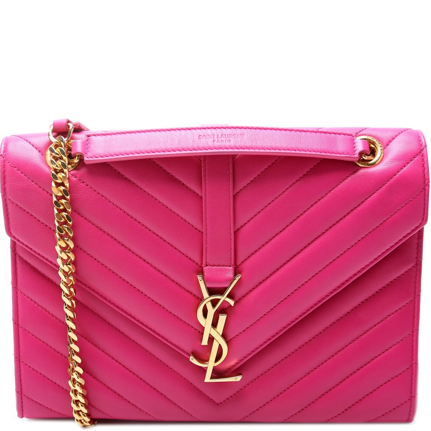 Saint Laurent Lambskin Monogram Satchel Medium 396908 Bag