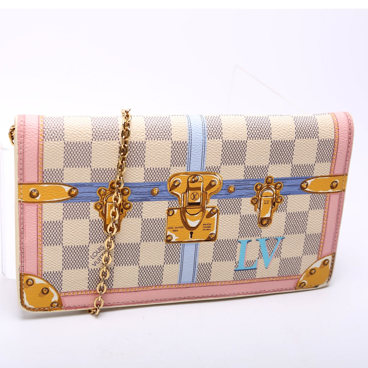 Louis Vuitton Pochette Weekend Summer Trunks Damier Azur