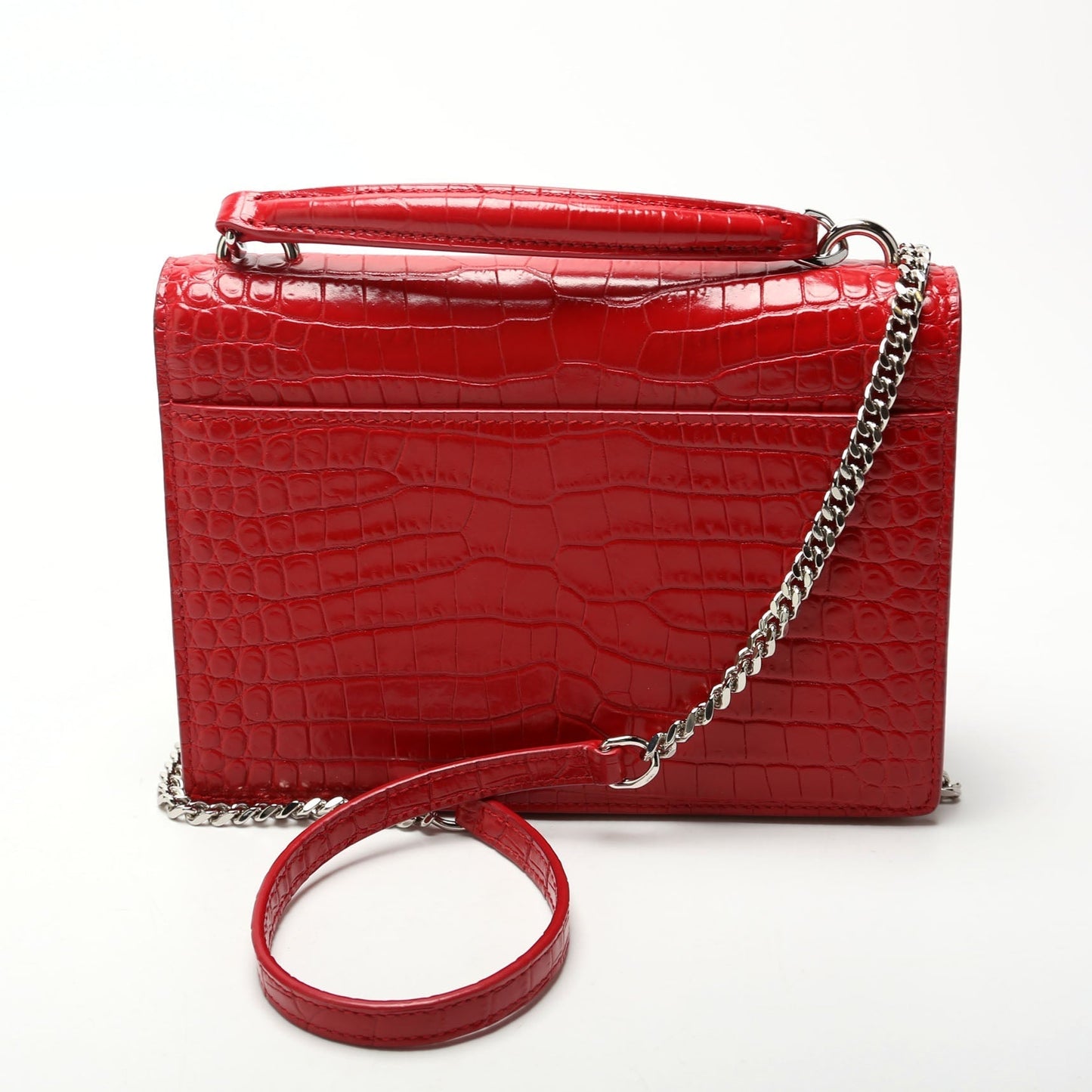 Saint Laurent Sunset Chain Wallet Crocodile Bag