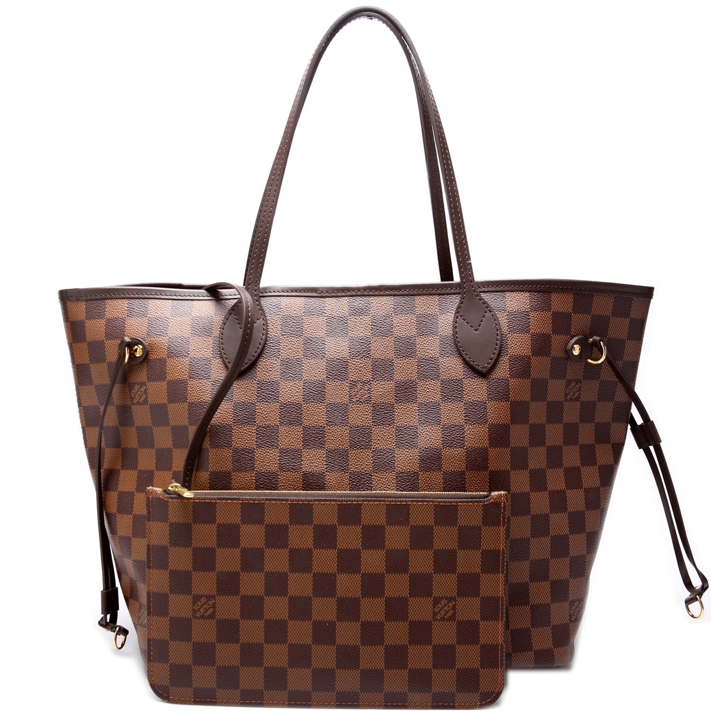 Louis Vuitton Neverfull W/Wallet MM Damier Ebene