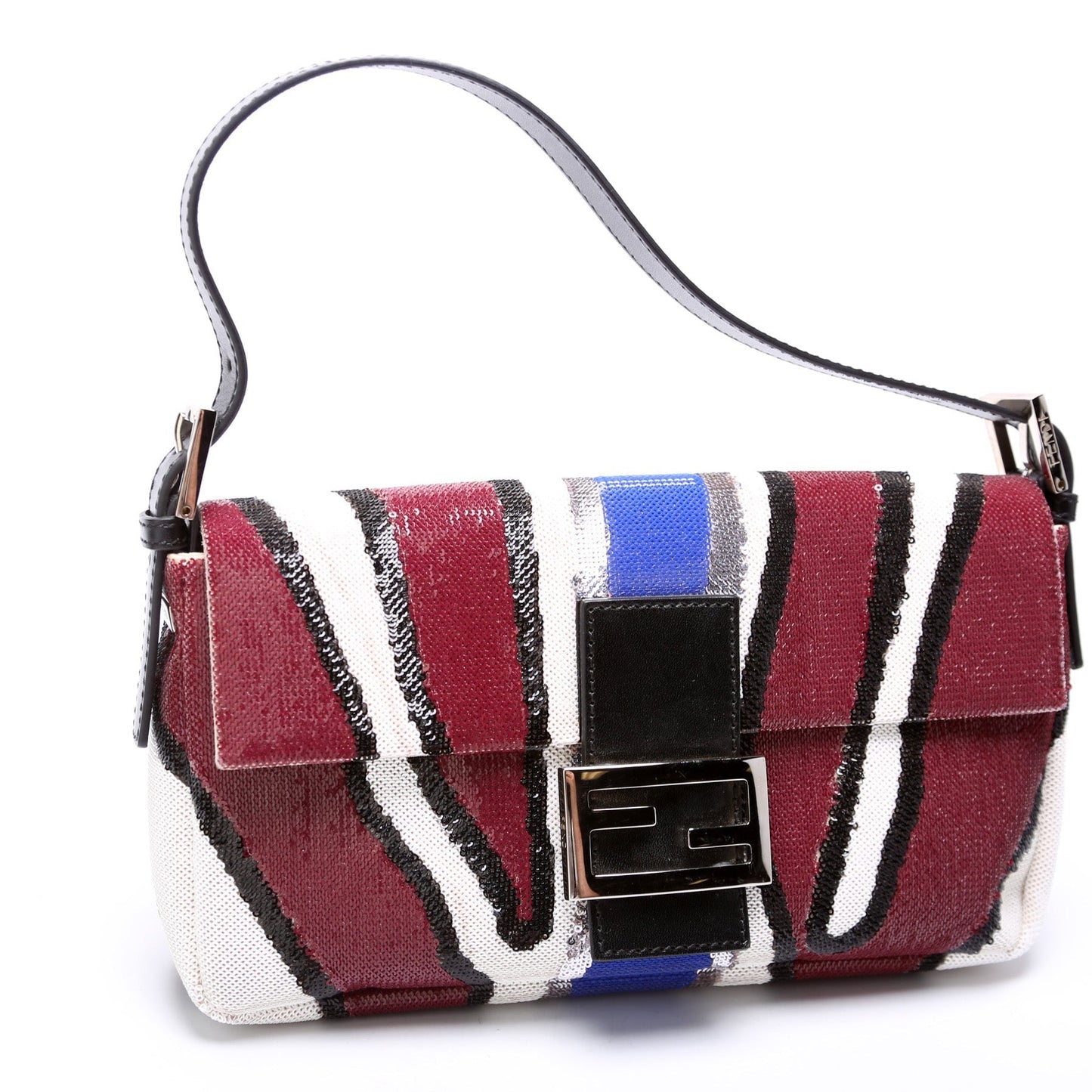 Fendi Baguette Sequined Zebra Stripe 8BR600 Bag