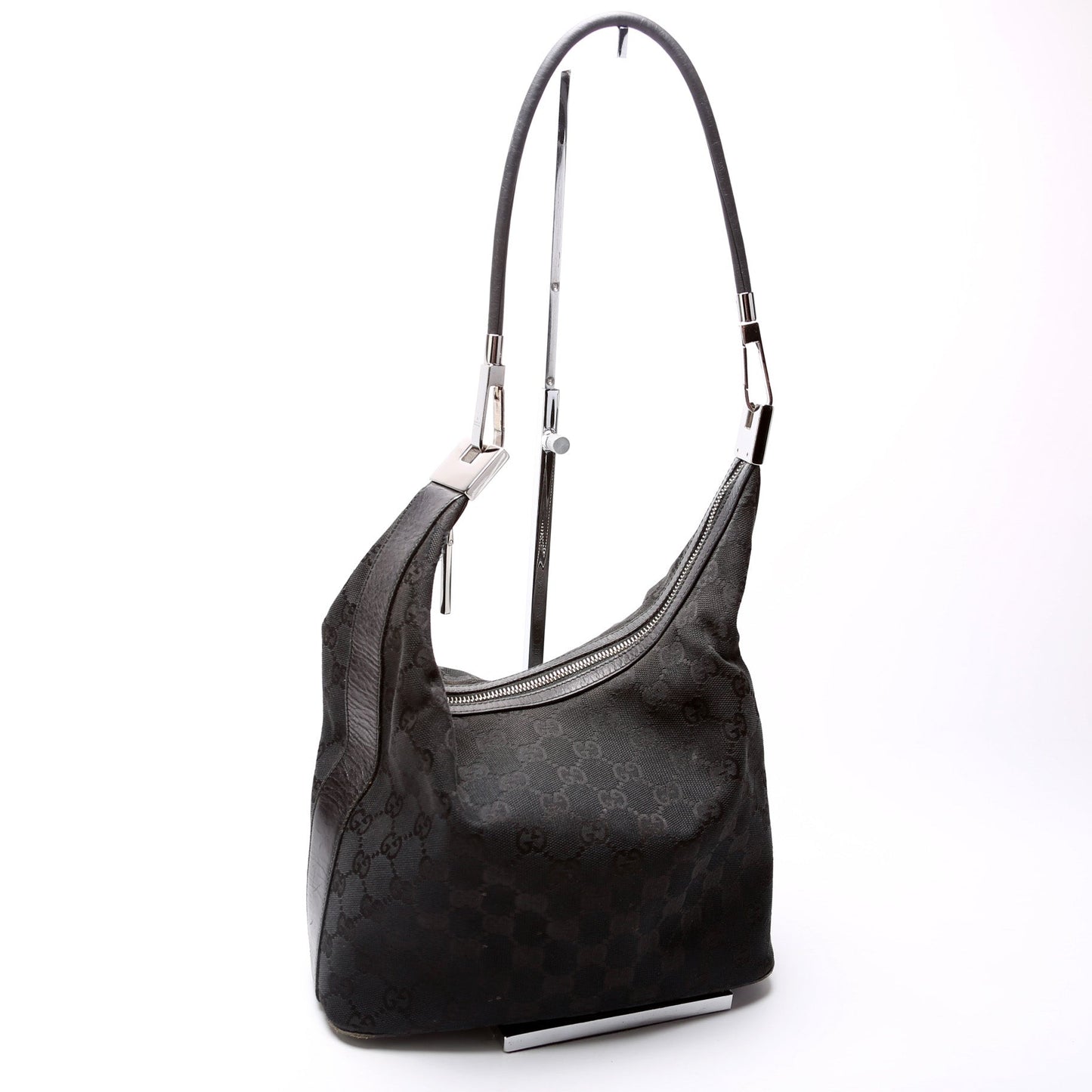 Gucci 001-3814 GG Canvas Clasp Hobo Bag
