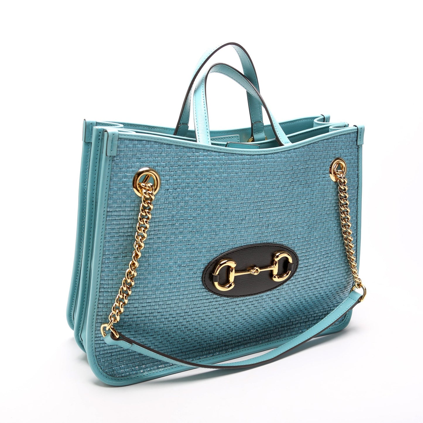 Gucci Horsebit Raffia Chain Tote 6211 Bag