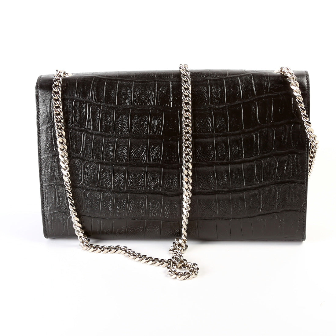 Saint Laurent Kate Tassel Satchel Medium Croc Embossed 354119 Bag