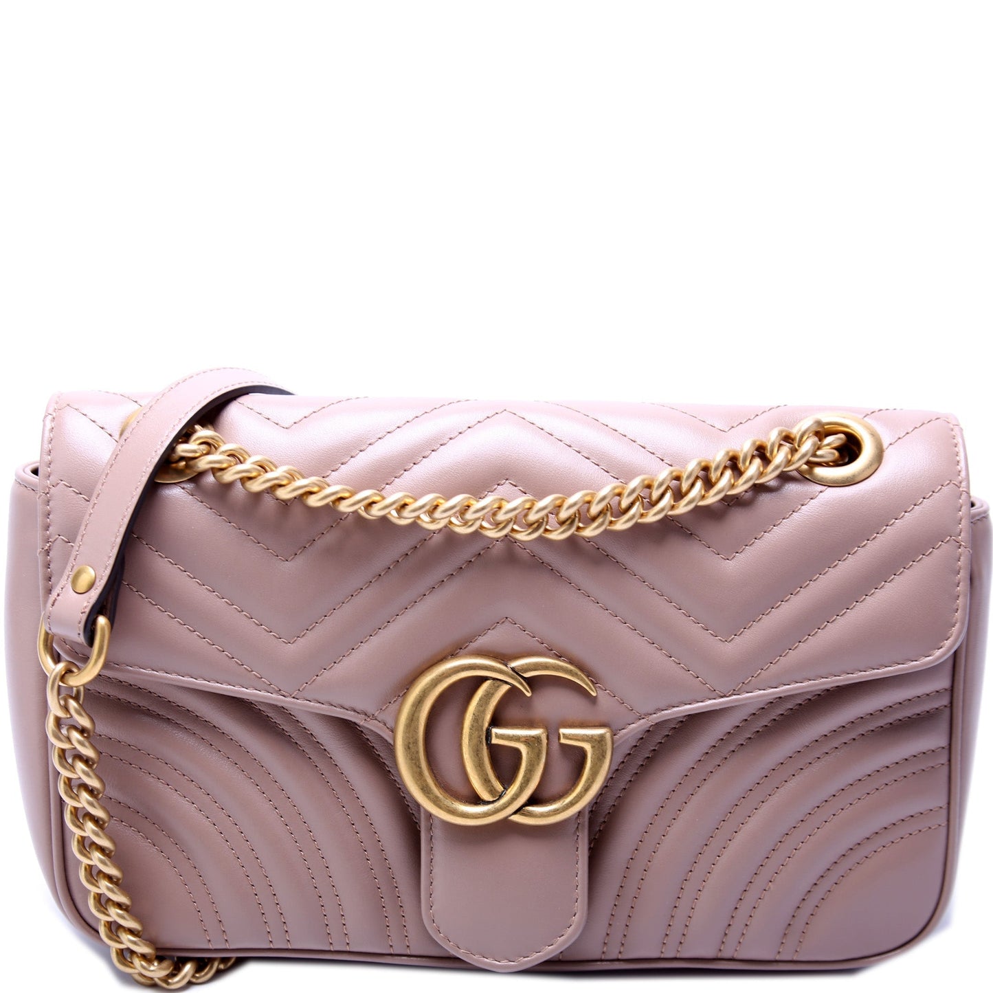 Gucci 443497 Marmont Leather Shoulder Small Flap Bag